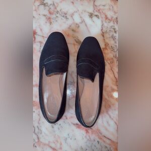 J. Crew Black Suede Penny Loafers